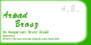 arpad brosz business card