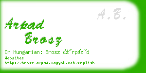 arpad brosz business card